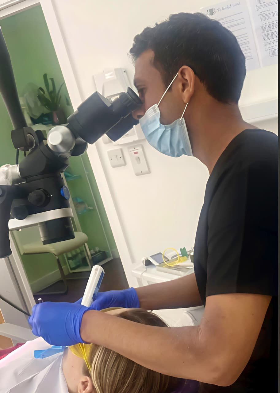 Clinic microscope view